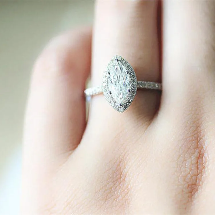 Moissanite Light White Color 5x8MM Antique Marquise shape Diamond for 14K White Gold Moissanite Ring