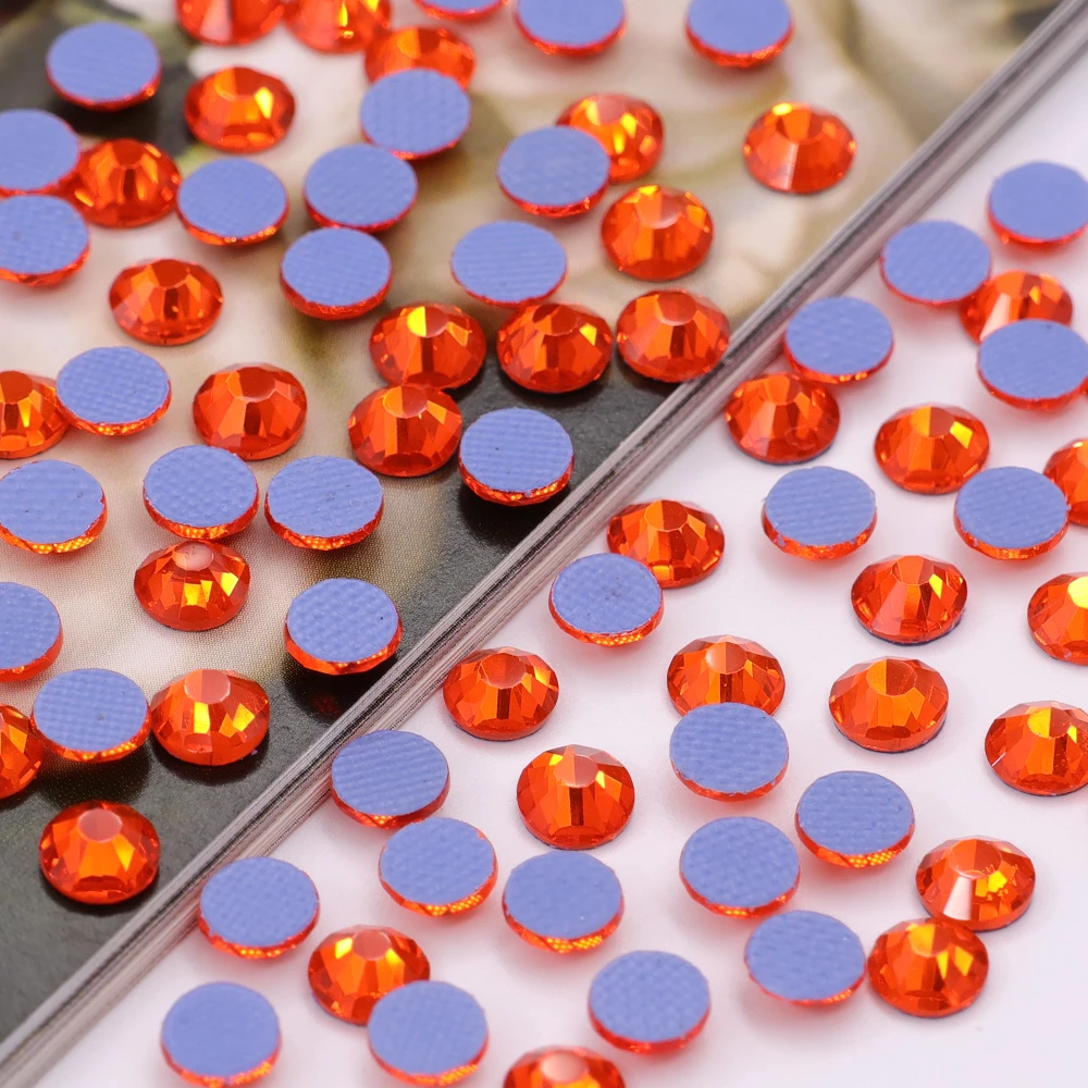 CJ customizable glass rhinestones bulk wholesale hot-fix high quality flat back rhinestones ss4 ss6 ss8