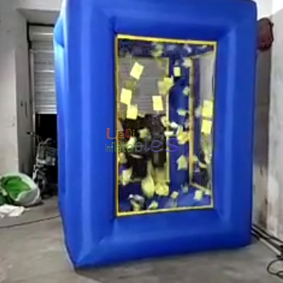 Pvc Inflatable Money Grab Booth Grab Machine Custom Led Inflatable Cash Cube Game Machine For Advertising