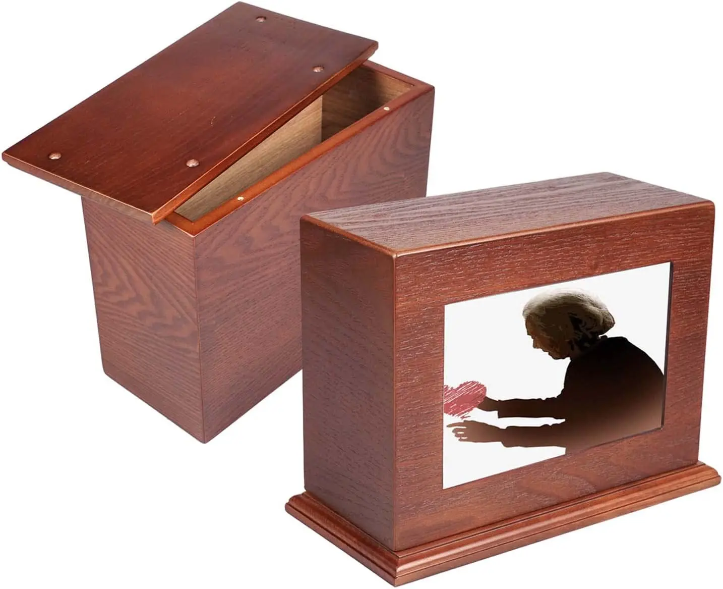 Wooden Urns for Adult Female, Cremation Urns Eco-Friendly Wooden Casket Urn for Human Ashes, Wood Keepsake Memorial Urns