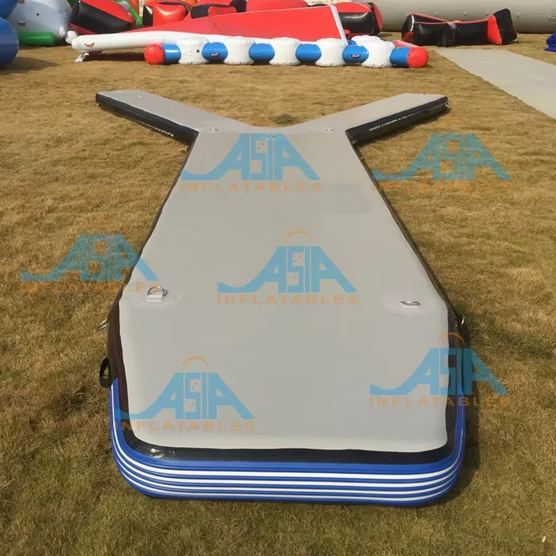 Drop Stitch Inflatable Water Platform Motor Boat Jetski Floating Dock Y Shape Water Island
