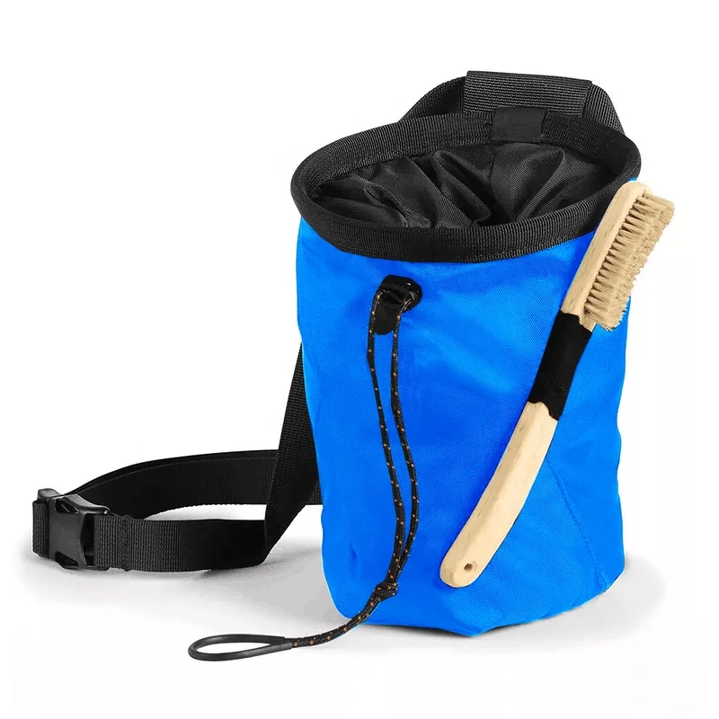 chalk bag for rock climbing with carabiner, triathlon sport chalk bag wth detachable strap,rock climbing bag