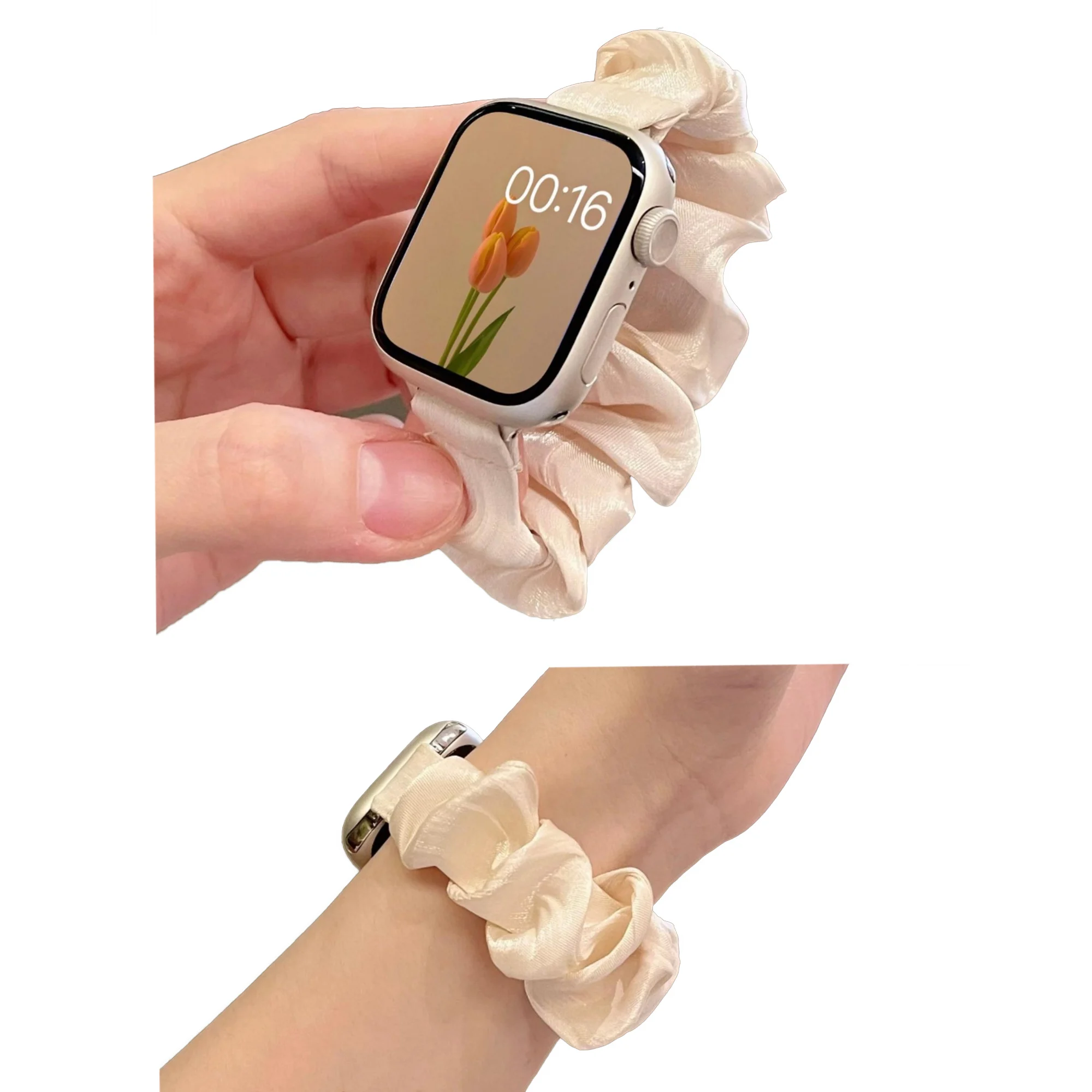 Нейлоновая модная резинка для волос, двойная пряжа IWatch, ремешок для Apple Watch, аксессуары