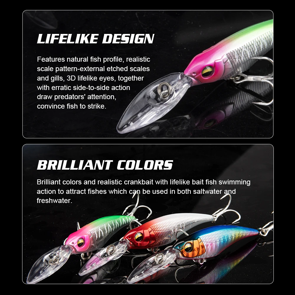 HONOREAL 2023 New Style Wholesale 60mm 5g 0-0.6m  Floating Hard Plastic Trout Fishing UV Laser Coating Wobbler Minnow Lure