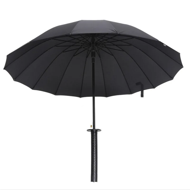 Manufacturer Creative Japanese Samurai Umbrella 8k 16k 24k Long Handle Rain Straight Katana Sword Umbrella