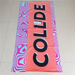 Wholesale  promotional Quick Dry Sand Free Digital Photo Printed Cotton Custom pink Beach Towel With Logo