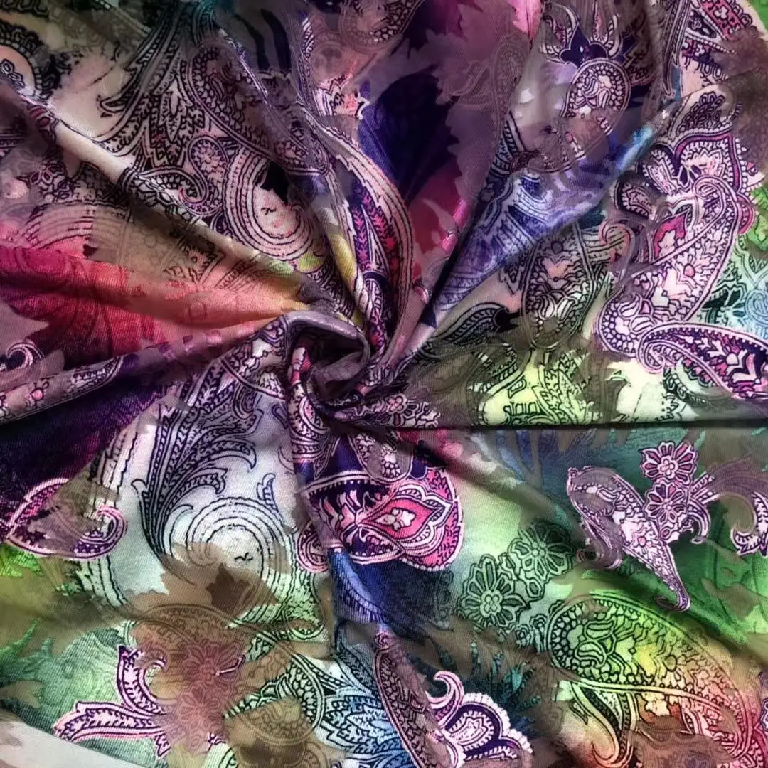 4-слойная трикотажная дышащая Сделанные на заказ со звериным печати с сублимационным переносом, выгорания бархатная ткань для одежды для сна