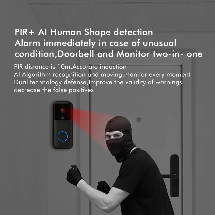 Tuya Smart Video Doorbell Wireless Dual Band WiFi 1080P Home Camera Monitor Intercom Two Way Audio IR Night Vision Door Phone