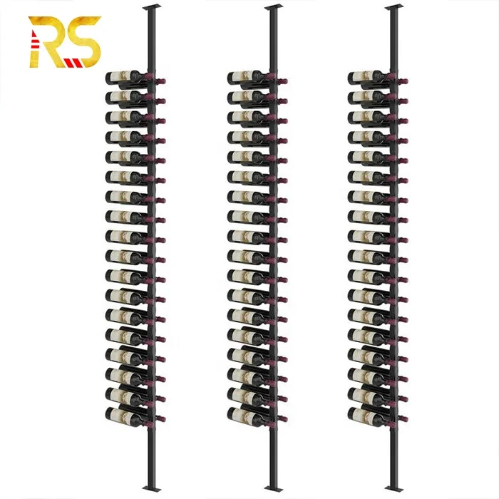 Foshan Wine Peg Bottles floor to ceiling Wine Rack modern display wine cabinet for living room