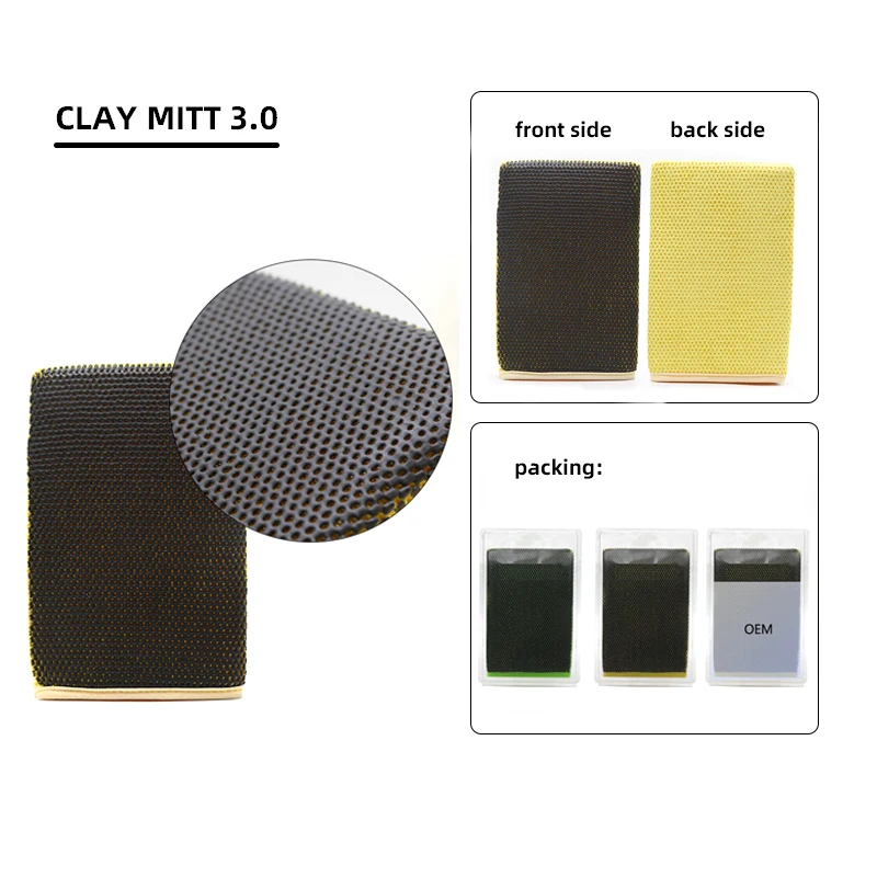Car wash clay glove microfiber clay cloth 3.0 green clay mitt car detailing