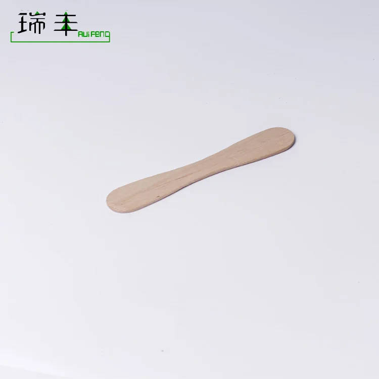 Wholesale Disposable birch Wooden bundled 75mm ice cream spoon
