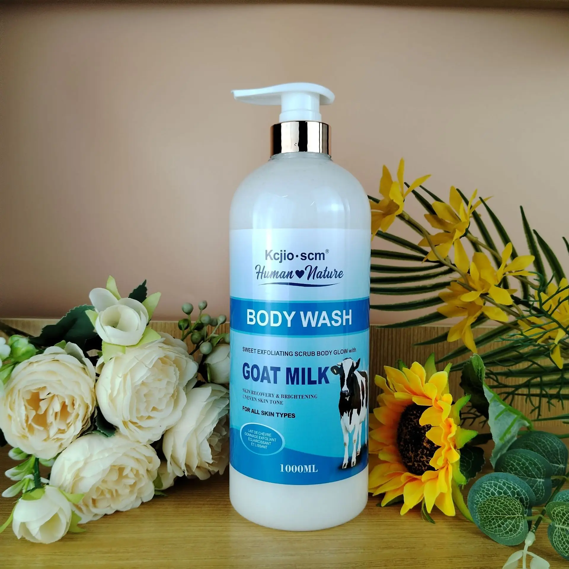 Wholesale High-Quality 1000 ml Plant Essence Shower Gel Whitening Moisturize Skin Hydrating hyaluronie Acids Body Wash