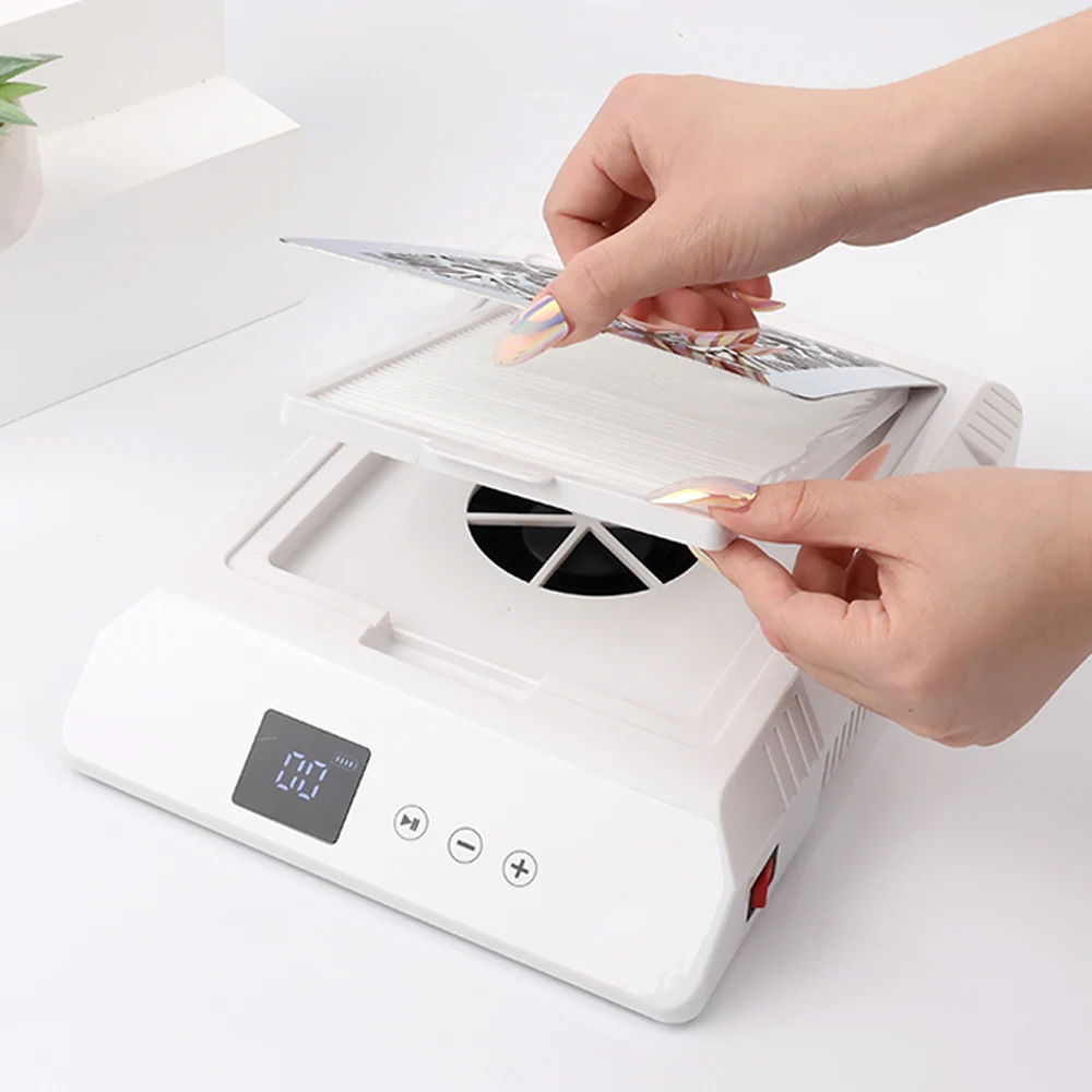 High Power Brushless Motor 85W Professional Rechargeable Nail Dust Collector Portable Low Noise Vacuum Suction Manicure Cleaner