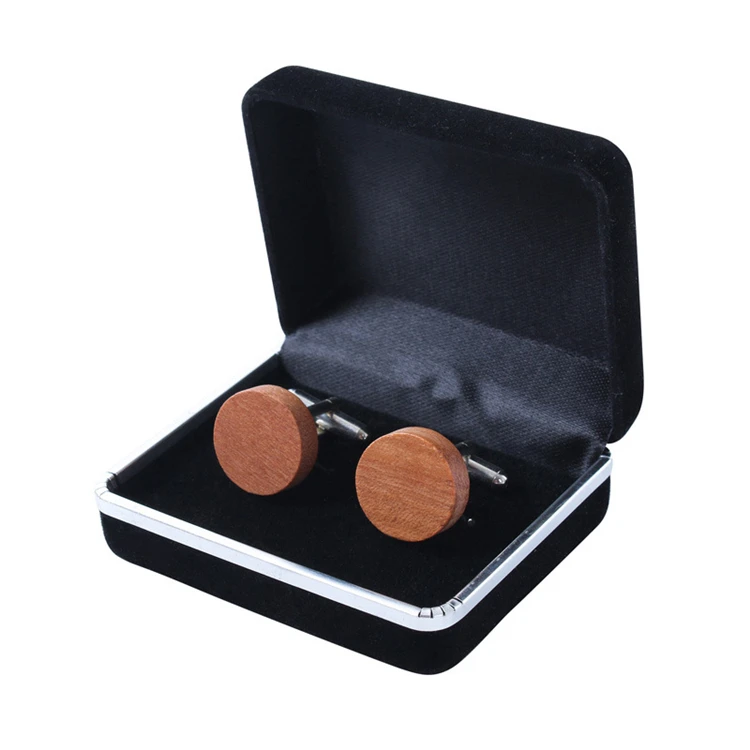 factory direct sale fancy engrave logo blank wooden cufflinks for mens