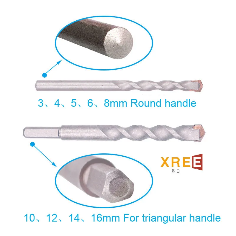 Hot selling pistol drill impact drill bit concrete cement wall alloy tungsten steel ceramic tile triangular handle
