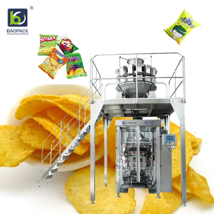 Kurkure chips packing machine potato chip bag weighing sealing gusset packaging machine
