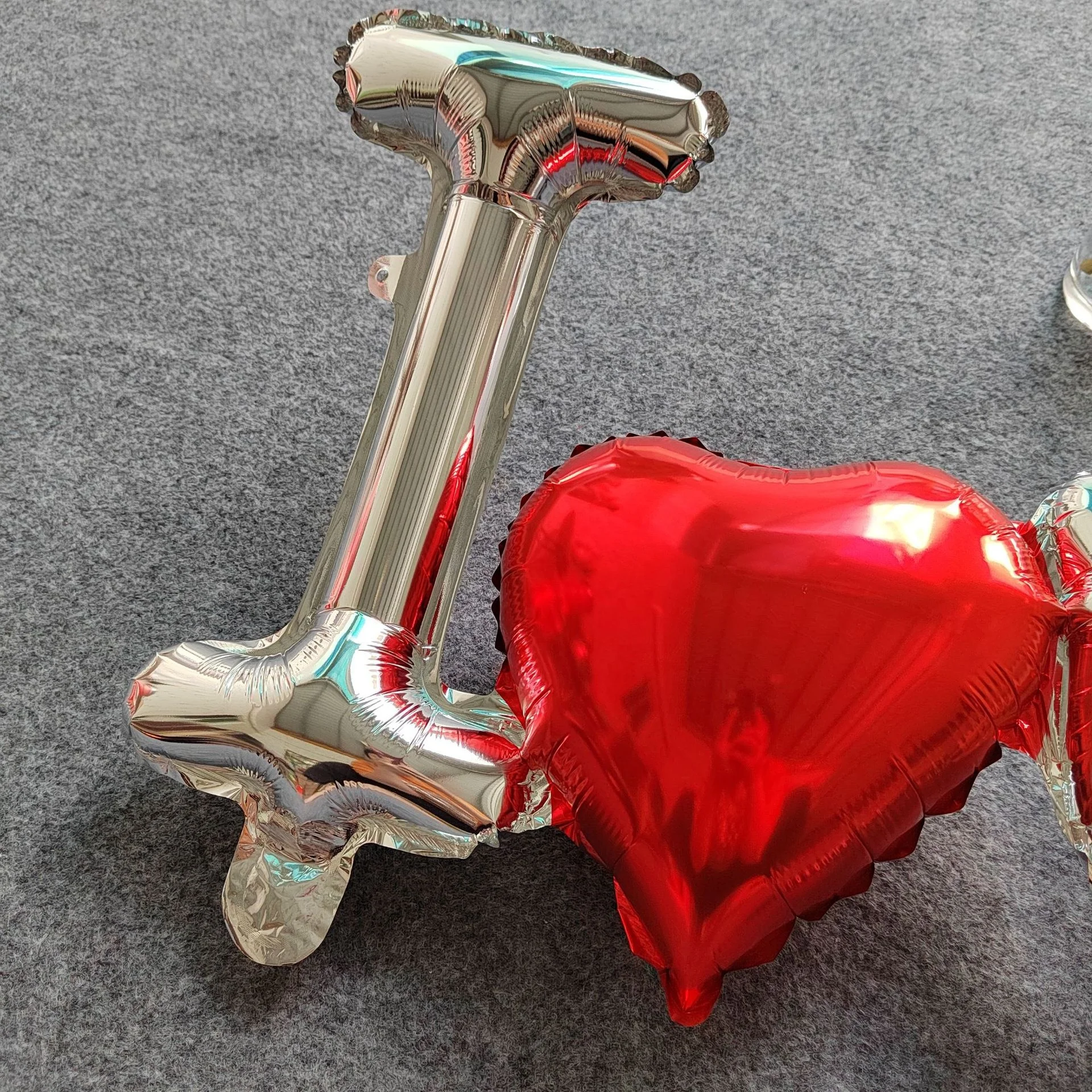 I Love You Balloons Red Love Heart Shaped  Silver Letters Foil Balloons I Love U Banner for Valentines Day Party Engagement