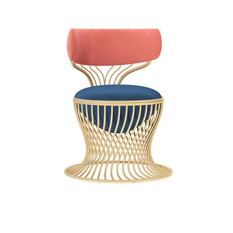 Newly Design Ins Rose Style Restaurant Bar Chair Furniture Creative Make Up Beauty Velvet Chair
