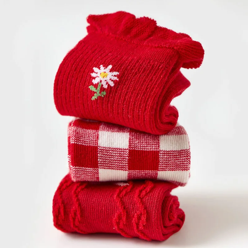 Новорожденные рождественские вязаные детские носки набор новорожденных маленьких девочек носки с оборками