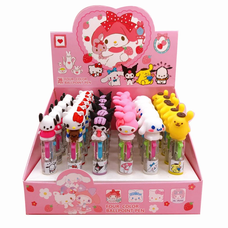 Wholesale Kuromi ballpoint pen 4 color KT melody pen cartoon Cute Kuromi figure ballpoint pens for kids 1010
