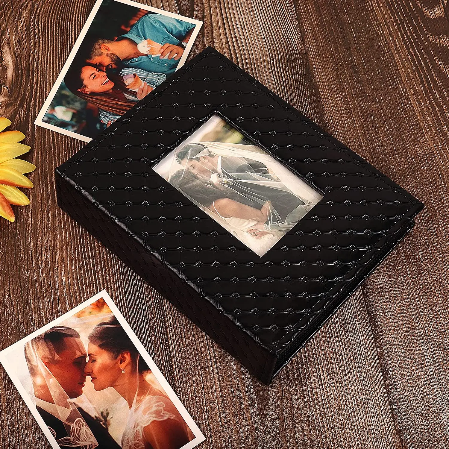 4*6 Photo Album Can Hold 200 Photos Black Inner Page Button Wedding Birthday Small Photo Albums