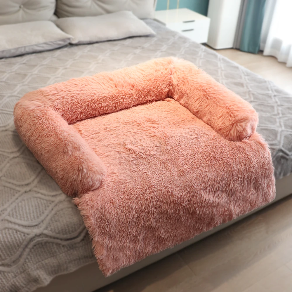 Washable Long Plush Pet Dog Couch Removable Cushion