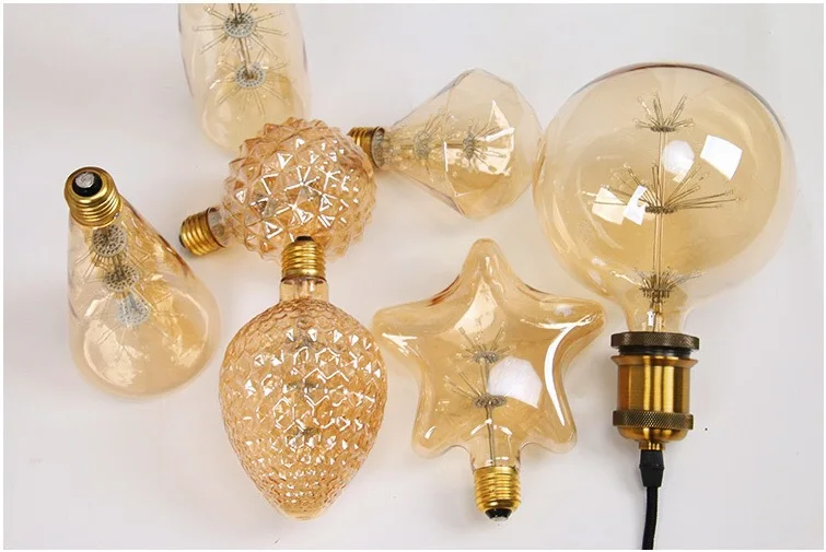 Лампа E27 держатель для ламп со звездным небом фейерверк декоративная алюминиевая лампа корпус 4 Вт светодиодная 3000K ROHS сертификат EMC FCC