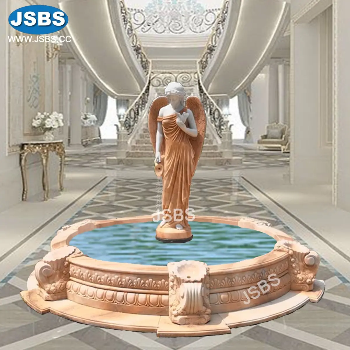 Stone Fountain | Water Fountain Statues | Marble Nude Lady Fountain for Patio Decoration