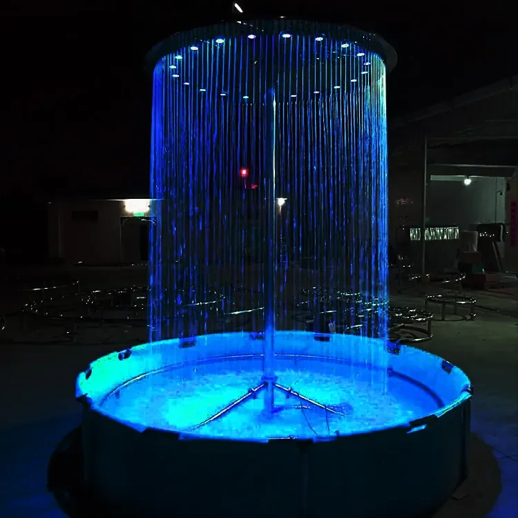 Outdoor Swimming Pool Water Features Gardens Waterfall Digital Rain Curtain Wall