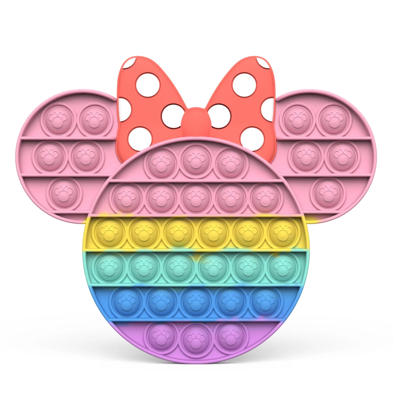 Amazon Hot Sale Silicone Fidget Toy Stress Relief Rainbow Push Pop Sensory Press The Bubble For Kids