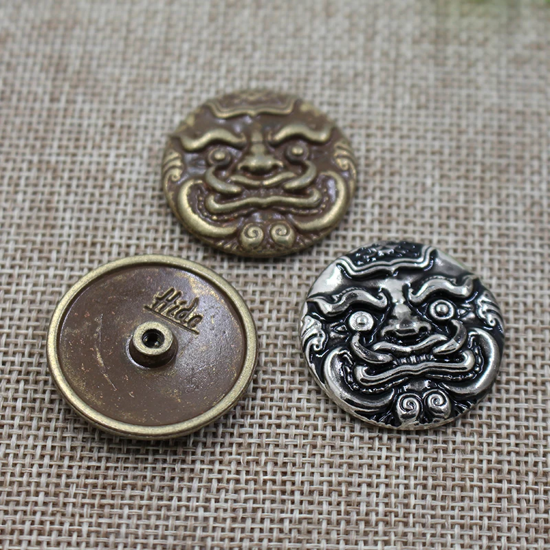 Высококачественные пуговицы из сплава под заказ с изображением черепа для кожи и кошелька