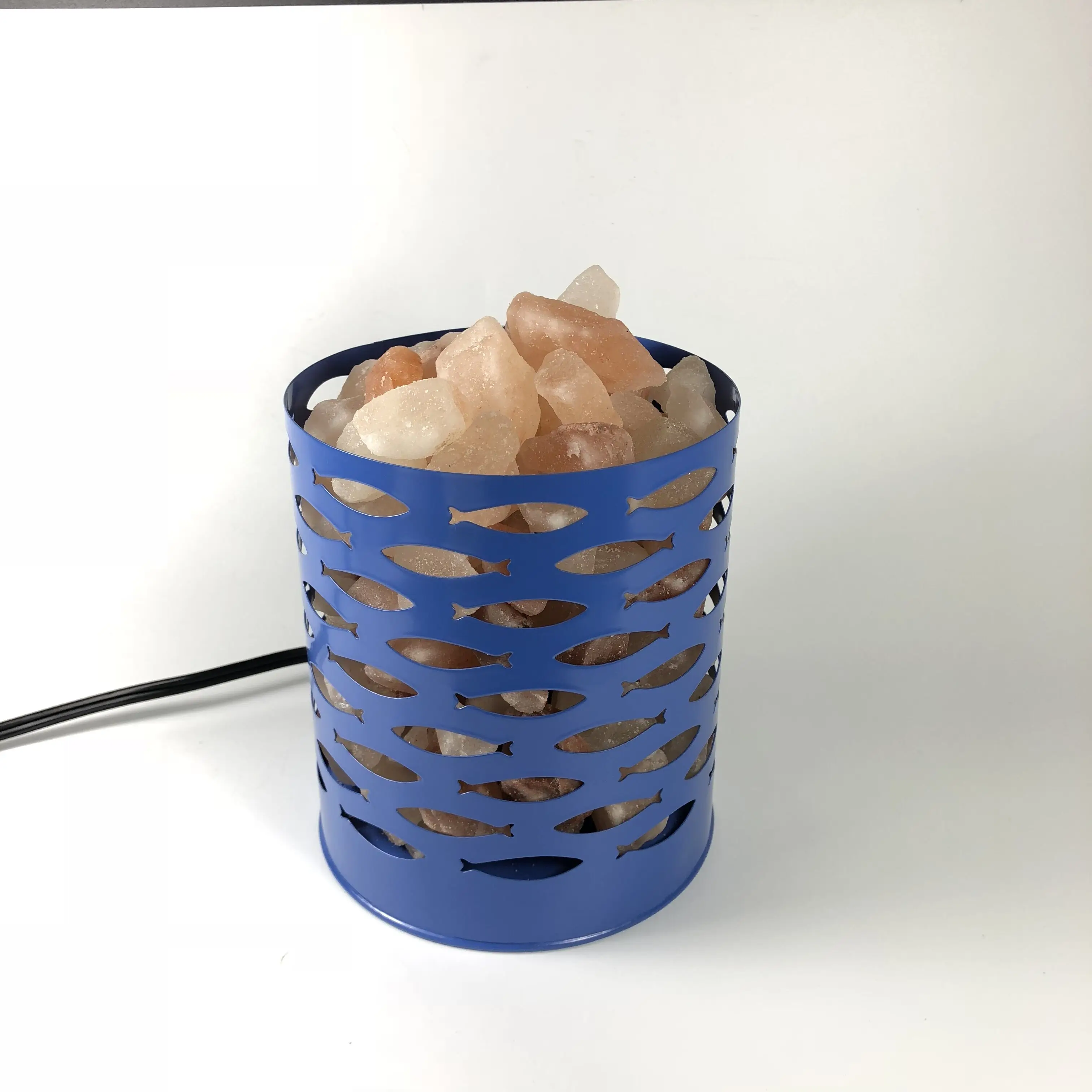 Metal Himalayan Salt Lamp with UK/US/EU/South Africa Plug Standards Ceramic and Glass Material