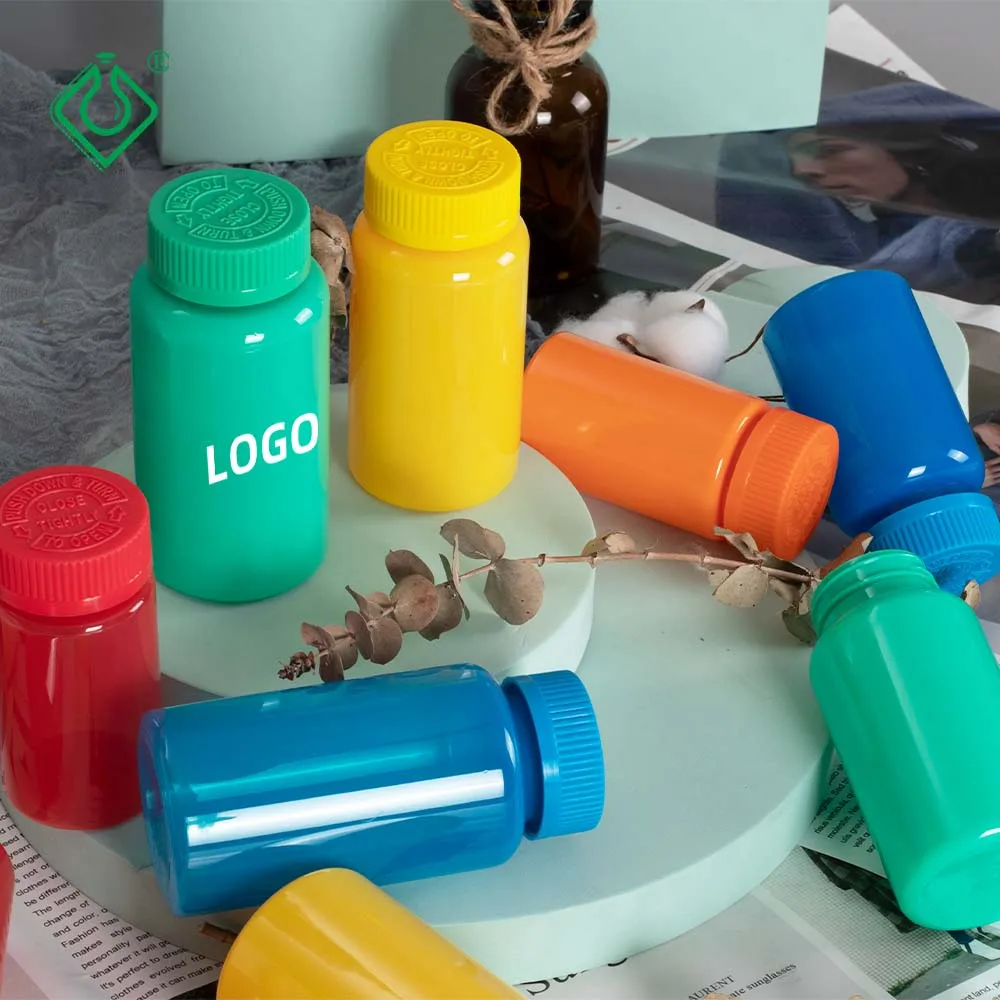 Custom health care 300ml empty round pet plastic 150ml pet  pharmaceutical medicine pill bottles  with screw cap