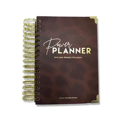 Custom Printing 2022 2023 Pink Hardcover A5 Daily Weekly Monthly Organizer Diary Journal Agenda Planner Spiral Notebook