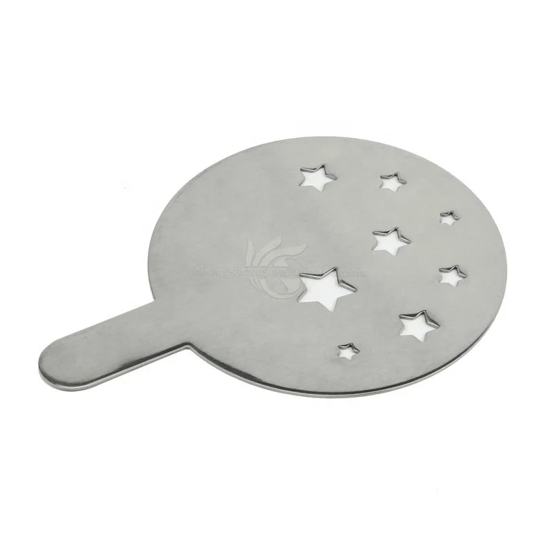 6pcs Creative Coffee Barista Stencils Template Strew Pad Duster Spray Art