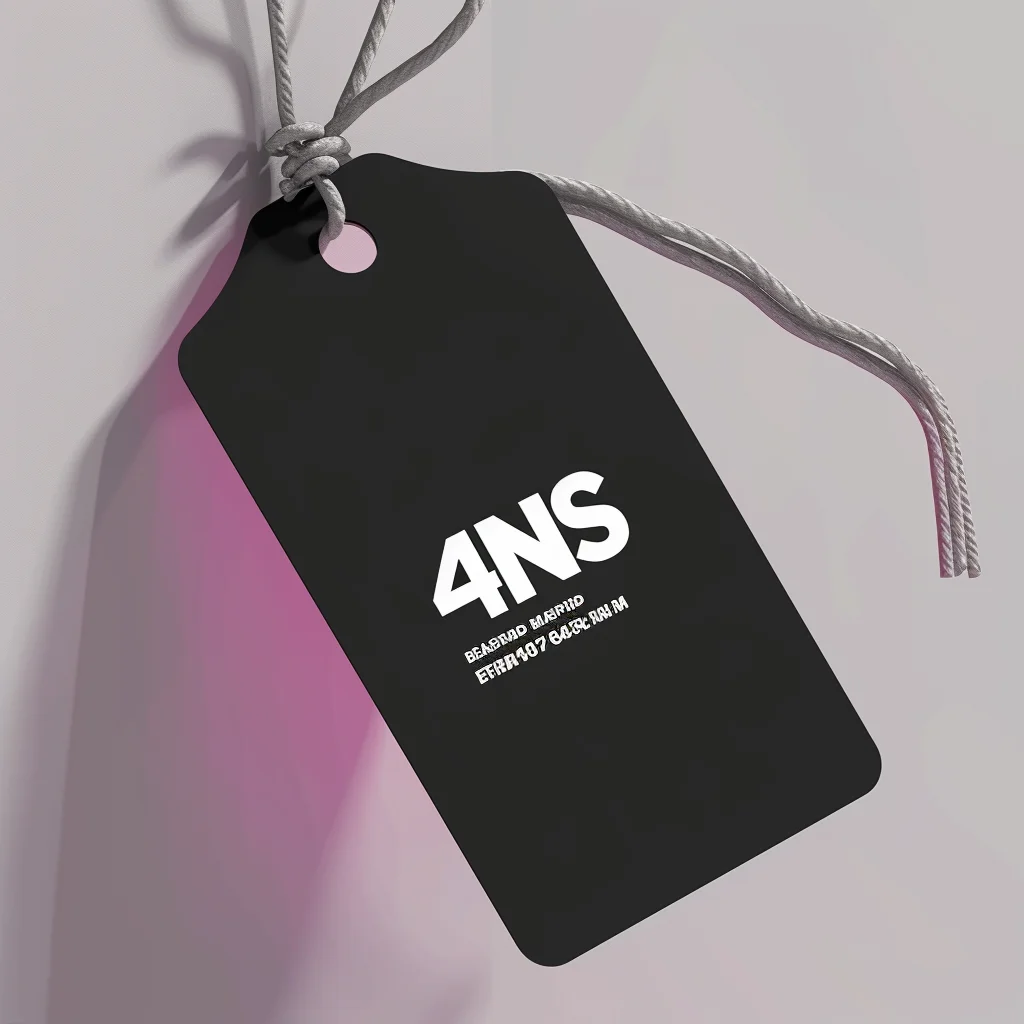 Custom Single Color Hangtag Labels Clothing Hang Tags Black Rectangle Hang Tags Printing Brand Logo on Bags