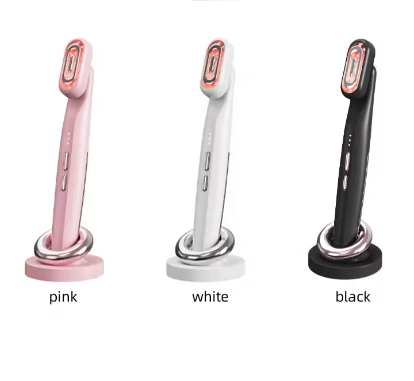 2024Skin Care Wand Portable Handheld 4 In 1 Facial Wand Led Red Light And Blue Therapy For Face Redlight Therapy Wand with base