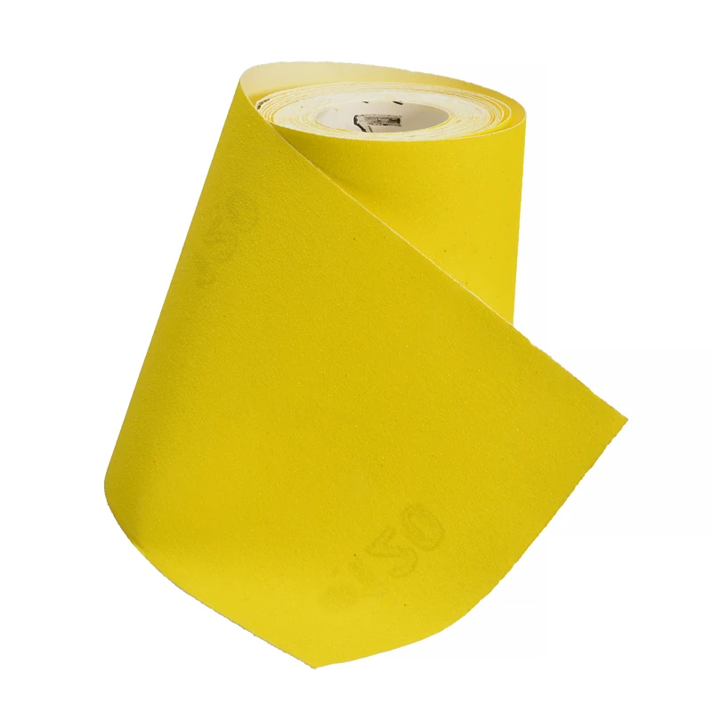 Factory Sharpness Coated Paper 115mm*50m Aluminum Oxide Yellow Gold Abrasive Wood Sanding Paper Roll