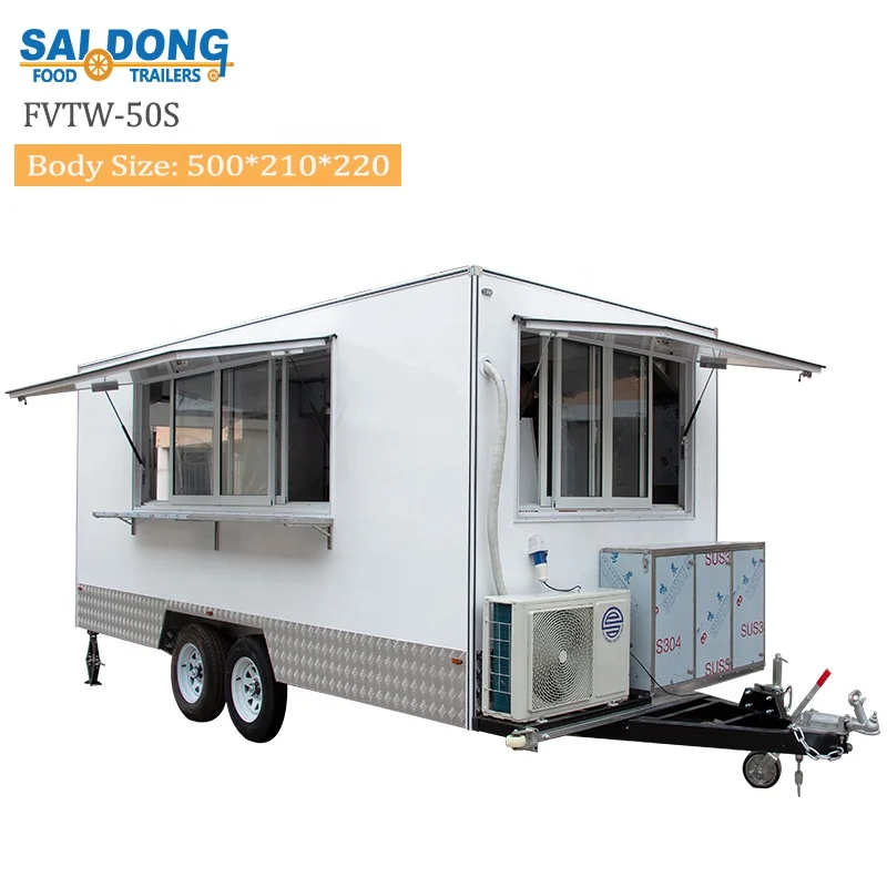 Popular New Designed street Hot Dog truck food snack truck food cabinet With Stainless Work Table