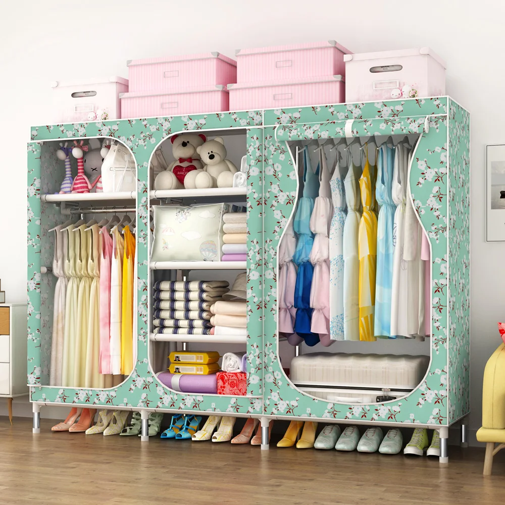 Труба Ткань Шкаф для хранения Организатор оцинкованная сталь молния-смываемая 19 мм 208 см ширина мебель спальни