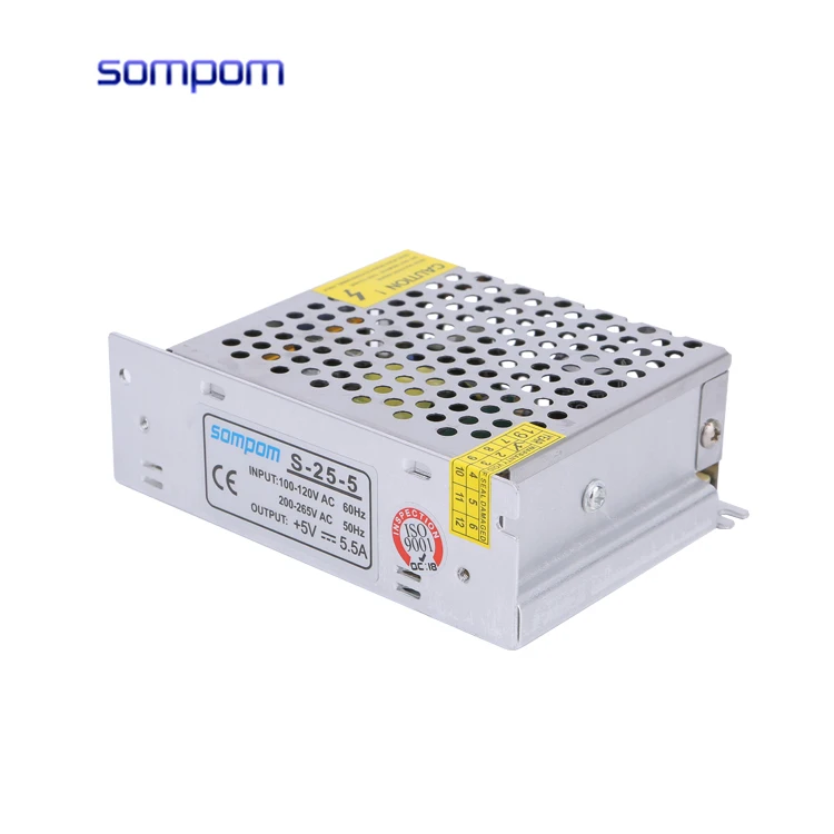 Hot Sale S-25-5 power supply switching 5v dc 12w 24w 36w 50w 100w 200w 360w for led light strip