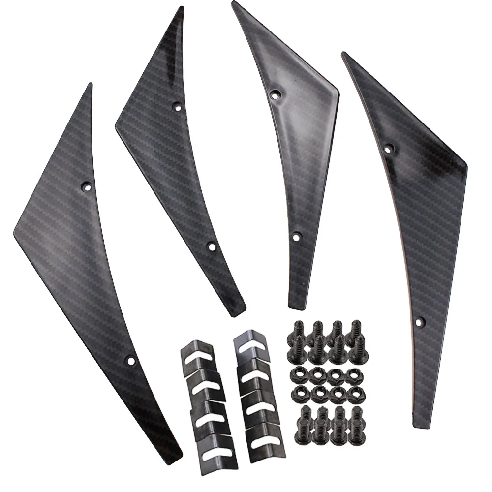 
4pcs/set Universal Car Front Bumper Lip Splitter Diffuser Fins Body Wing Canard Spoiler 