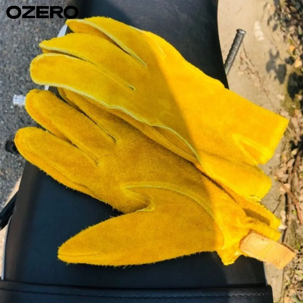 OZERO Fashion Party Windproof Factory Split Cowhide Breathable Fashion Wool Gloves