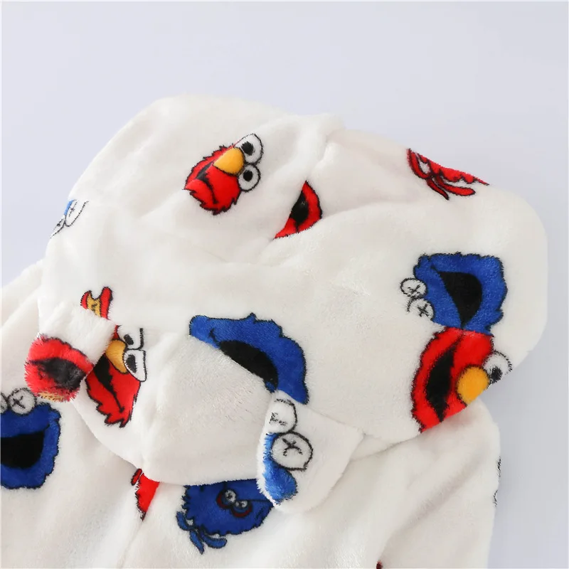 
Warm Velvet Hoodies Onesie Pajamas mommy and me Adult Cute monster print Casual Winter Long Sleeve Jumpsuit Woman 