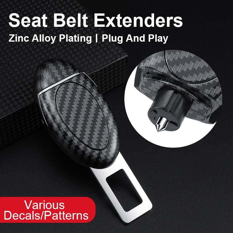 Car Belt Extender Universal Seat Belt Window Breaker Alarm Stopper Clip Car Safty Plugs