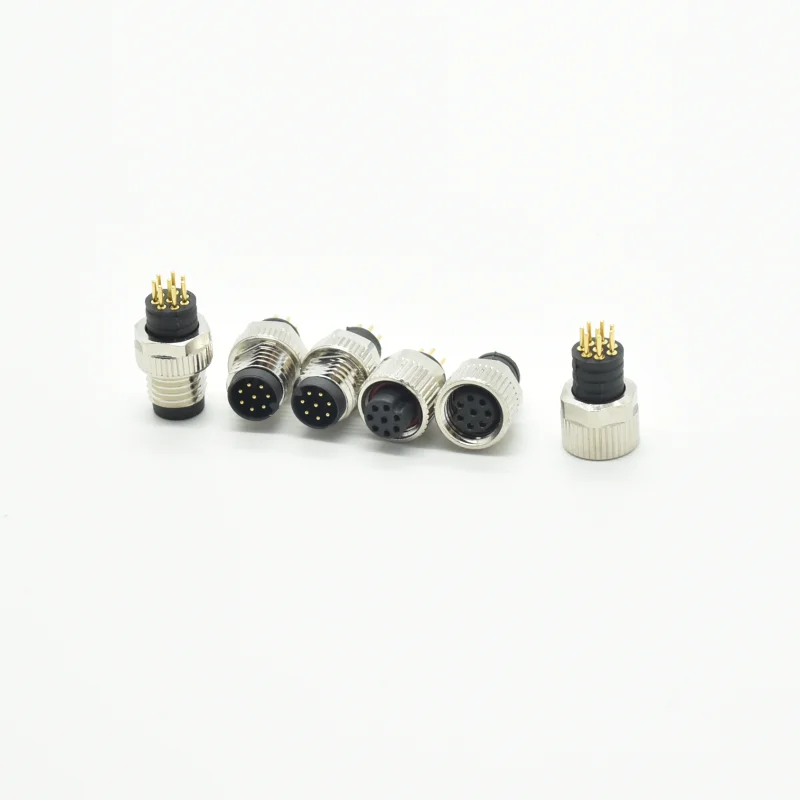 3 4 6 8 pin male female M8 cable wire waterproof mini IP67 connector