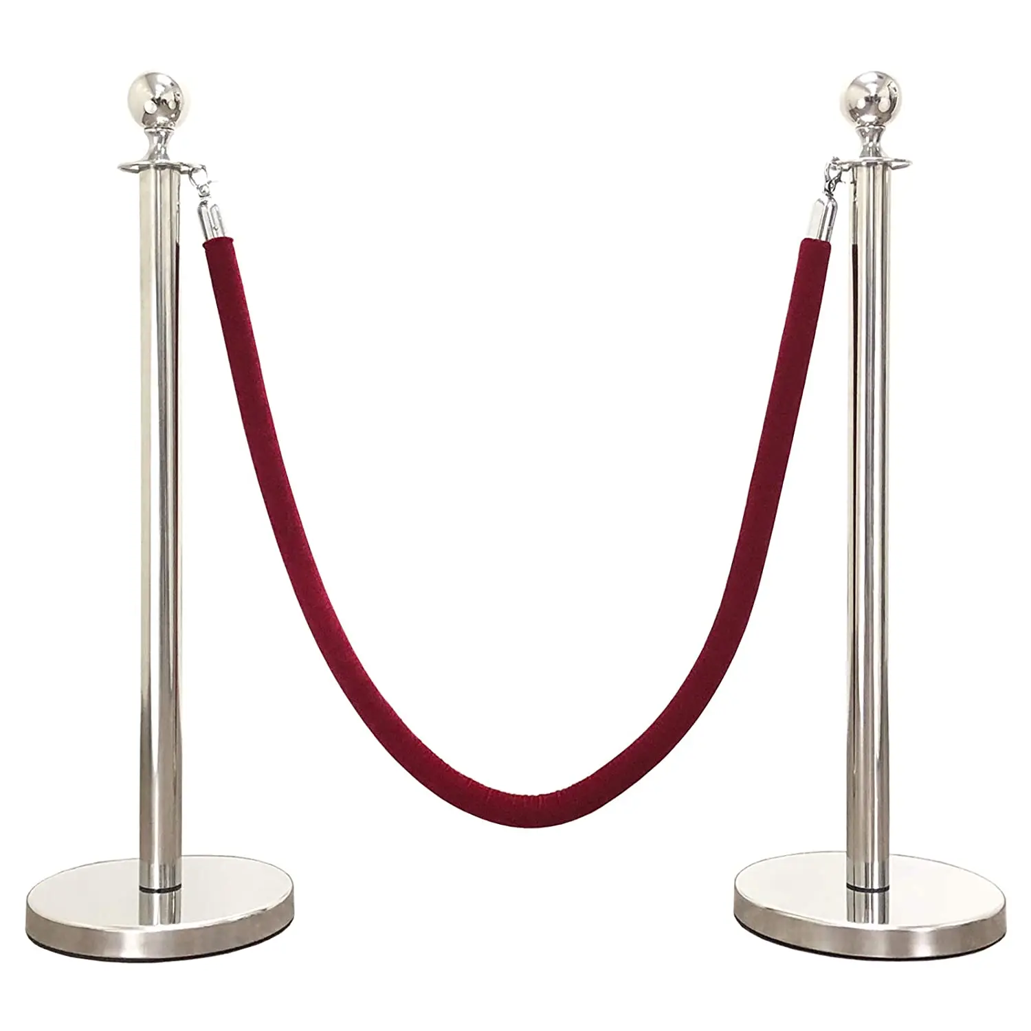 Airport Grand Opening Red Carpet 1.5 Meter Red Wire Rope Queue Line Stanchion Safety Barrier For Crowd Control