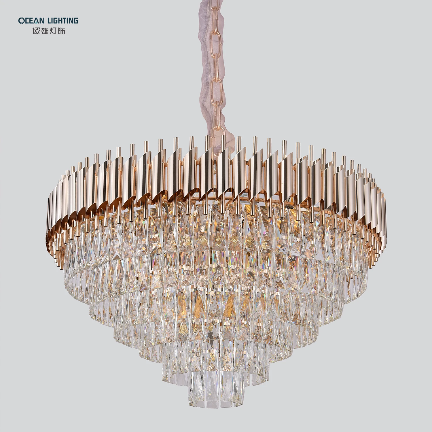 Европейская потолочная Подвесная лампа, роскошная светодиодная современная люстра цвета розового золота для кухни, лестницы, гостиной, 36 Вт