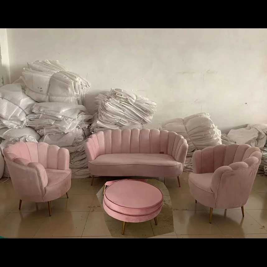 2022 Top Sale Velvet Royal Sofa With Cheaper Price Pink And Blue Green Color For Wedding Decor