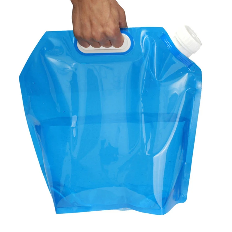 BPA Free Emergency 5l Clear Water Storage Container Bags Freezable 1.3 Gallon Outdoor Camping Foldable Water Bag in Stock